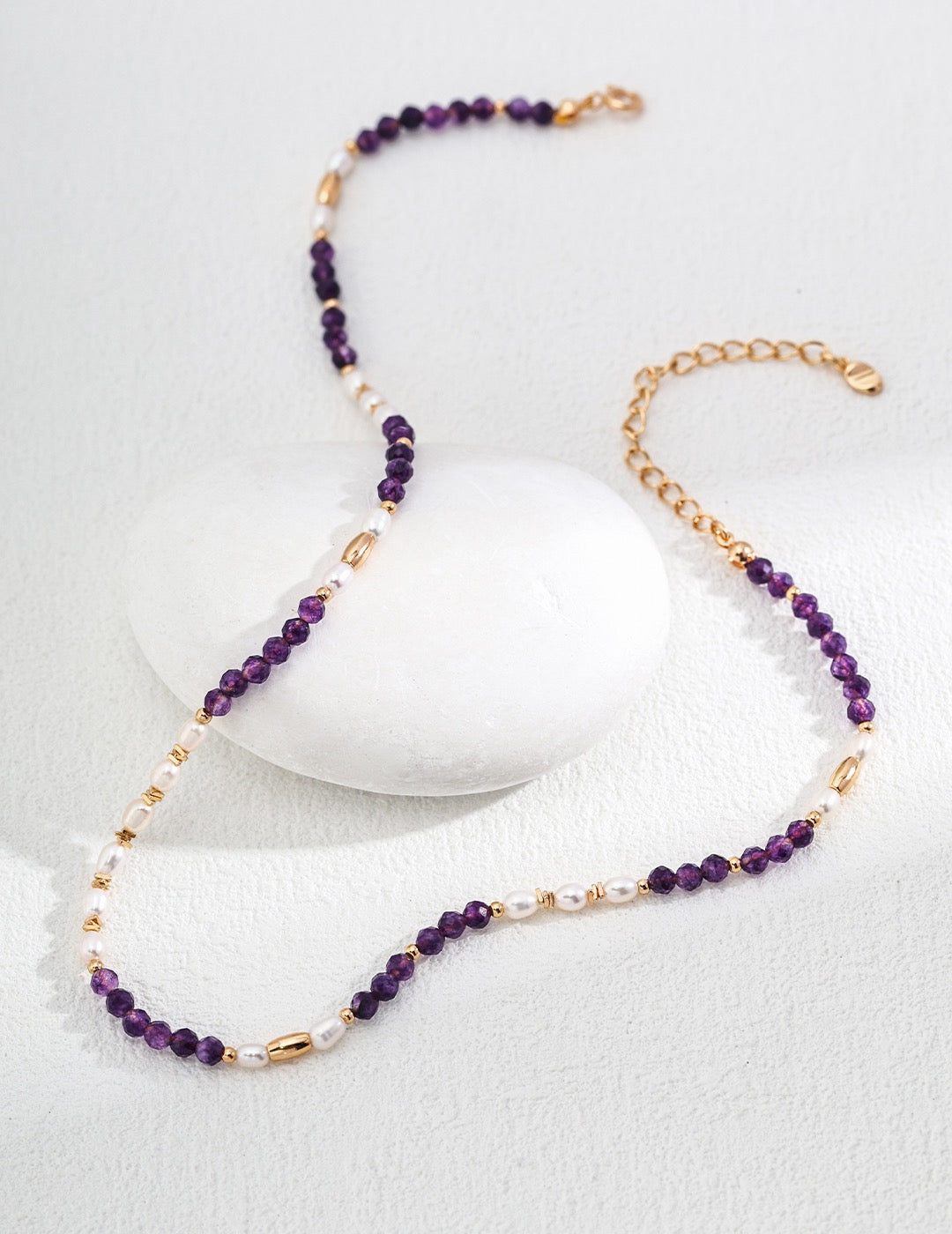 Lustrous Pearl & Amethyst Necklace