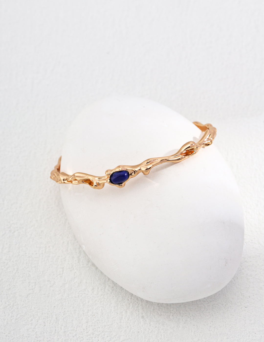 Radiant Lapis Silver Cuff