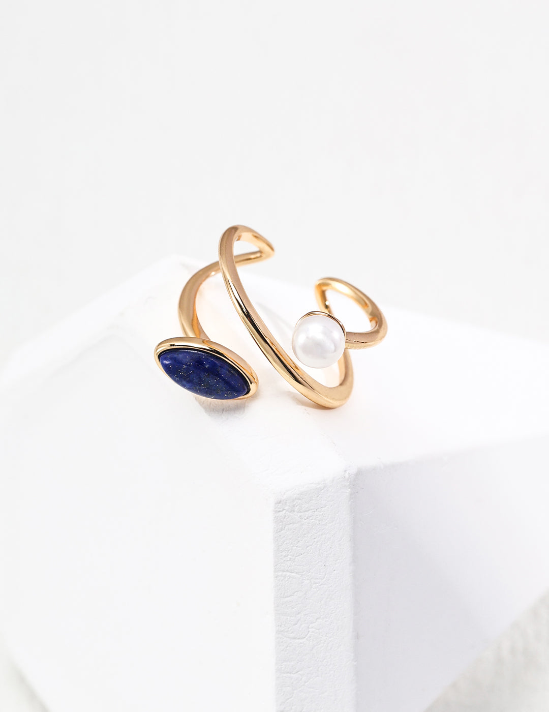 Harmony Lapis Pearl Ring